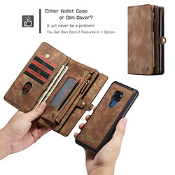 Wewoo Housse Coque Etui à rabat horizontal multifonction détachable CaseMe-008 pour HuMate 20, avec fente pour carte & support, portefeuille et fermeture à glissière cadre photo (café) pas cher