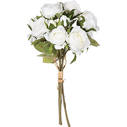 Avis Atmosphera, Createur D'Interieur Bouquet artificiel de 14 Roses - H. 40 cm - Blanc