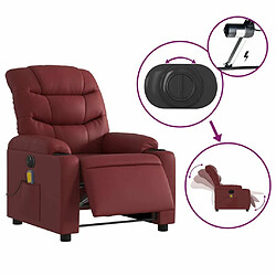 Maison Chic Fauteuil Relax pour salon, Fauteuil de massage inclinable électrique rouge bordeaux -GKD77393 pas cher