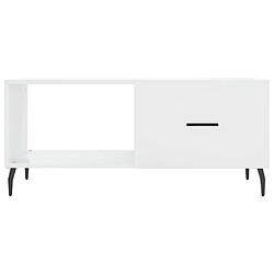 Maison Chic Table basse,Table Console Table d'appoint, Table pour salon Blanc brillant 90x50x40 cm Bois d'ingénierie -MN89639 pas cher