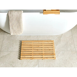 Beliani Tapis de bain en bois de bambou clair 53 x 36 cm BARTOW