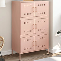 vidaXL Buffet haut rose 68x39x113 cm acier