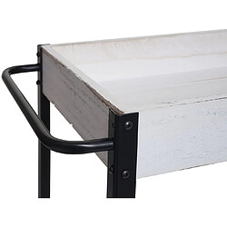 Acheter Decoshop26 Chariot de service cuisine bar avec 3 niveaux étagères sur roulettes en bois massif shabby blanc ETA04058