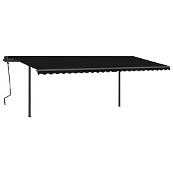 Maison Chic Auvent manuel rétractable,Store manuel de porte avec poteaux 6x3,5 m Anthracite -GKD50373