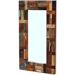 vidaXL Miroir Bois de récupération massif 80x50 cm pas cher