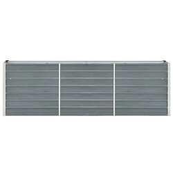 vidaXL Lit surélevé de jardin Acier galvanisé 240x40x77 cm Gris