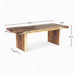 Acheter Rendez Vous Deco Table rectangulaire Tanah 8 personnes en bois 220 cm