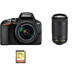 NIKON D3500 KIT AF-P 18-55mm F3.5-5.6G VR + AF-P DX 70-300MM F4.5-6.3G ED VR DX + 32GB SD card