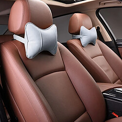 Wewoo 2 PCS MLC-06 Voiture Cou gris Oreiller Doux Version Belle Respirer Auto Tête Reste Coussin Appui-Tête Pad