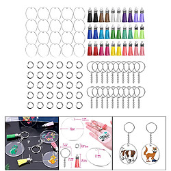 Acheter 110 Pièces Acrylique Cercle Clair Disques, 20 Ronde Acrylique Trousseau Vierge, 30 En Cuir Gland Pendentif, 30 pivotant Mousqueton Porte-clés Anneau,