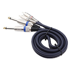 Câble audio double 1/4 6.35mm vers double Phono RCA pour amplificateur mélangeur 1m pas cher