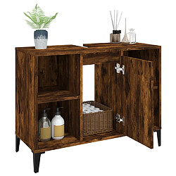 Acheter vidaXL Meuble d'évier chêne fumé 80x33x60 cm bois d'ingénierie