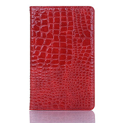 Wewoo Housse Coque Etui à rabat horizontal en cuir texturé avec texture croco pour Galaxy Tab A 8 2019 P200 / P205avec support et emplacements cartes et porte-monnaie rouge