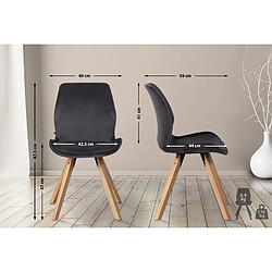 Decoshop26 Lot de 2 chaises de salle à manger en velours gris foncé style scandinave pieds bois CDS101125