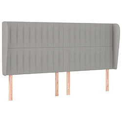 Maison Chic Tête de lit scandinave avec oreilles,meuble de chambre Gris clair 163x23x118/128 cm Tissu -MN94392