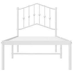 Maison Chic Lit adulte - Cadre de lit métal avec tête de lit,Structure du lit Contemporain pour chambre blanc 90x200 cm -MN14285 pas cher