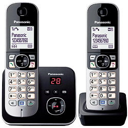 Téléphone sans fil duo dect avec répondeur noir/argent - kxtg6822 - PANASONIC