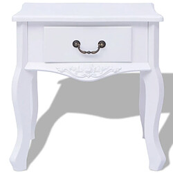 Helloshop26 Table de nuit chevet commode armoire meuble chambre mdf blanc 1402180