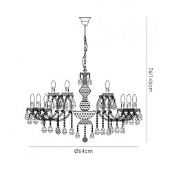 Avis Luminaire Center Chandelier sans abats jours Floria Chrome poli 9 ampoules 76cm