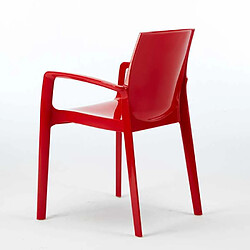 Avis Chaise polypropylène empilable avec accoudoirs salle à manger Cream Grand Soleil, Couleur: Rouge