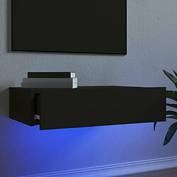 Maison Chic Meuble TV scandinave avec éclairage LED - Banc TV pour salon noir 60x35x15,5 cm -MN16435