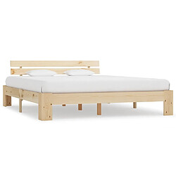 Maison Chic Lit adulte - Lit simple Cadre de lit,Structure du lit Contemporain Bois de pin massif 160 x 200 cm -MN69806