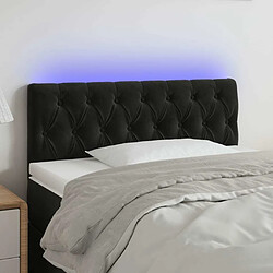 Maison Chic Tête de lit scandinave à LED,meuble de chambre Noir 90x7x78/88 cm Velours -MN42773