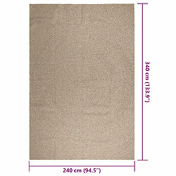 vidaXL Tapis ZIZUR beige 240x340 cm aspect de jute intérieur extérieur pas cher