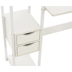 Avis Decoshop26 Bureau style industriel avec étagère et espace de rangement table d'ordinateur en MDF blanc BUR10507