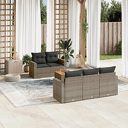 vidaXL Salon de jardin 6 pcs avec coussins gris résine tressée