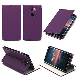 Xeptio Etui luxe Nokia 8 Sirocco 4G violet Slim Style Cuir avec stand - Housse coque de protection Nokia8 Sirocco violette smartphone 2018 - Accessoires pochette case