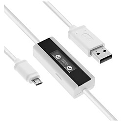 InLine® USB Smart Control, Multimètre, contrôle de charge, câble USB A à Micro-B avec écran, 1 m