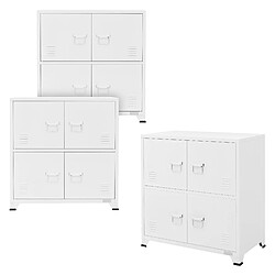 ML DESIGN MODERN LIVING Lot de 3 armoires de bureau Armoire de classement Armoire en acier avec étagères