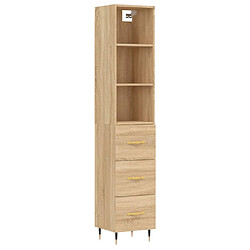 vidaXL Buffet haut Chêne sonoma 34,5x34x180 cm Bois d'ingénierie