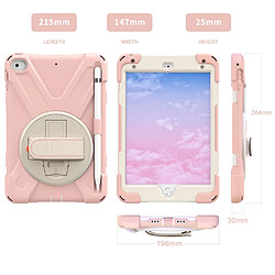 Coque en TPU + Silicone avec béquille pivotante et porte-stylo rose pour votre Apple iPad Mini 4/Mini (2019) 7.9 pouces