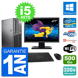 PC Lenovo M93p SFF Ecran 27" Intel i5-4570 RAM 32Go Disque 500Go Windows 10 Wifi - Occasion