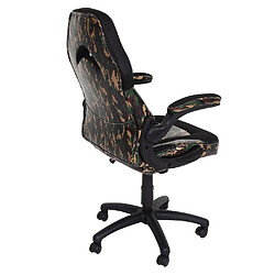 Decoshop26 Chaise de bureau pivotante accoudoirs rabattables en PVC couleur camouflage noir 04_0006225 pas cher