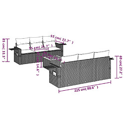 Avis Maison Chic Ensemble à manger d'extérieur 7 pcs avec coussins,Salon de jardin,Mobilier de jardin mélange beige résine tressée -GKD491283