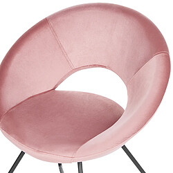 Beliani Chaise de salle à manger RACHEL Velours Rose pas cher