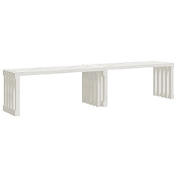 vidaXL Banc de jardin extensible blanc 212,5x40,5x45cm bois massif pin