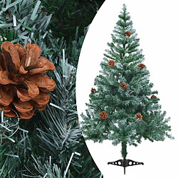 vidaXL Arbre de Noël givré pré-éclairé et boules pommes de pin 150 cm