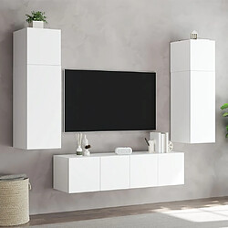 Acheter vidaXL Meuble TV mural avec lumières LED blanc 60x35x31 cm