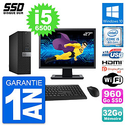 PC Dell 5040 SFF Ecran 27" Intel i5-6500 RAM 32Go SSD 960Go HDMI Windows 10 Wifi - Occasion