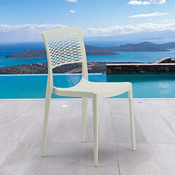 Ahd Amazing Home Design Chaise pour salle à manger Bar et Jardin en Polypropylène Empilable et Légère Cross, Couleur: Blanc