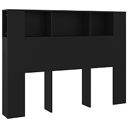 vidaXL Armoire de tête de lit Noir 140x18,5x104,5 cm