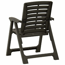 Maison Chic Lot de 2 Chaises de jardin,Fauteuil d'extérieur Plastique Anthracite -MN40935 pas cher