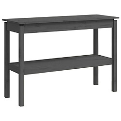 vidaXL Table console Gris 110x40x75 cm Bois de pin solide