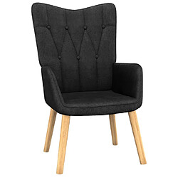 Maison Chic Chaise de relaxation | Fauteuil relax avec tabouret Noir Tissu -GKD46570