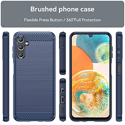 Htdmobiles Coque pour Samsung Galaxy A14 5G - housse etui silicone gel carbone + film ecran - BLEU FONCE