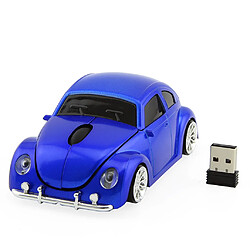 Avis Souris de jeu sans fil 2.4GMouse Cool Car Beetle Shape avec récepteur USB pour ordinateur portable - Bleu